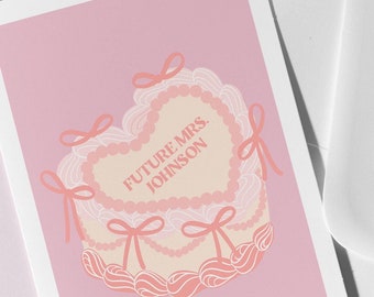 Future Mrs. Card | Custom Cake Card | Personalized Engagement Card | Bridal Shower