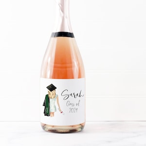 Custom Graduation Champagne Label | Class of 2024 Personalized Gift | College Grad | Best Friend | Sorority Sister | Congrats Present