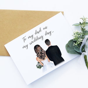 To My Dad On My Wedding Day | Custom Wedding Day Card | Gift for Dad | Father of the Bride | Personalized Greeting Card