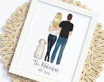 Custom Family Portrait | Family Illustration | Birthday | Christmas Gift for Mom | Couples Gift | Newlyweds | Holiday Present | Housewarming