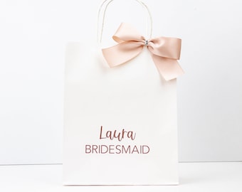 Personalized Gift Bag | Custom Bridal Party Bags | Bachelorette Party Gift | Bridesmaid Present | Maid of Honor | Day of Wedding Gift