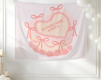 Future Mrs. Cake Banner | Bachelorette Party Sign | Bridal Shower Tapestry | Vintage Cake