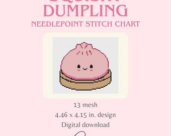 Squishy Dumpling 13 Mesh Needlepoint Stitch Chart Digital PDF