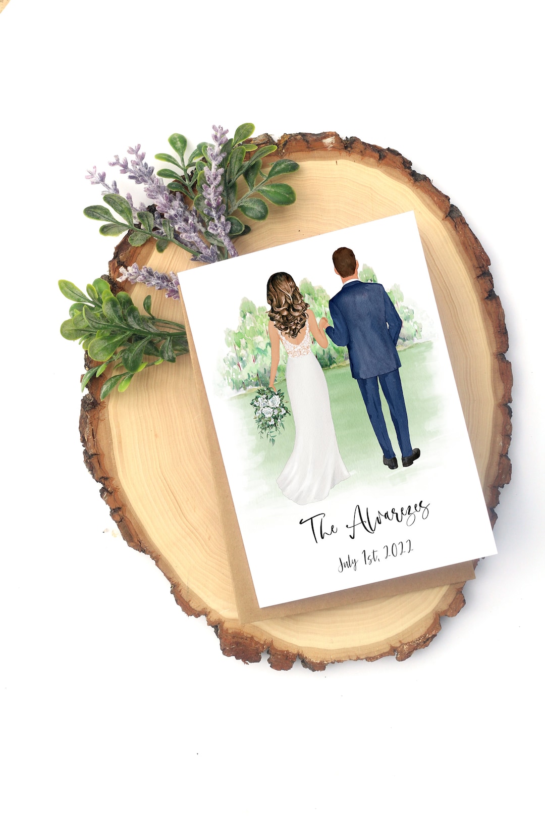 Custom Wedding Card Bride and Groom Bridal Shower Card Engagement Gift