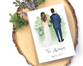 Custom Wedding Card | Bride and Groom | Bridal Shower Card | Engagement Gift | Personalized Bridal Card | Greeting Card | Mr. and Mrs.