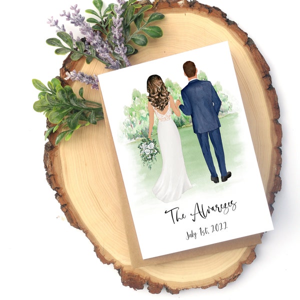 Custom Wedding Card | Bride and Groom | Bridal Shower Card | Engagement Gift | Personalized Bridal Card | Greeting Card | Mr. and Mrs.