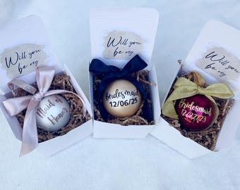 Custom Bridesmaid Ornament | Will You Be My Bridesmaid | Maid of Honor Christmas Gift | Matron of Honor | Bridesmaid Proposal | Holiday Gift