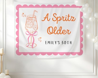 A Spritz Older Birthday Banner | Custom Event Tapestry | Birthday Party Sign