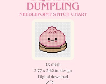 Squishy Dumpling 13 Mesh Needlepoint Stitch Chart Digital PDF