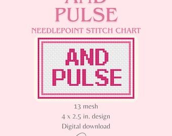 And Pulse Pilates 13 Mesh Needlepoint Stitch Chart Digital PDF Pilates Princess