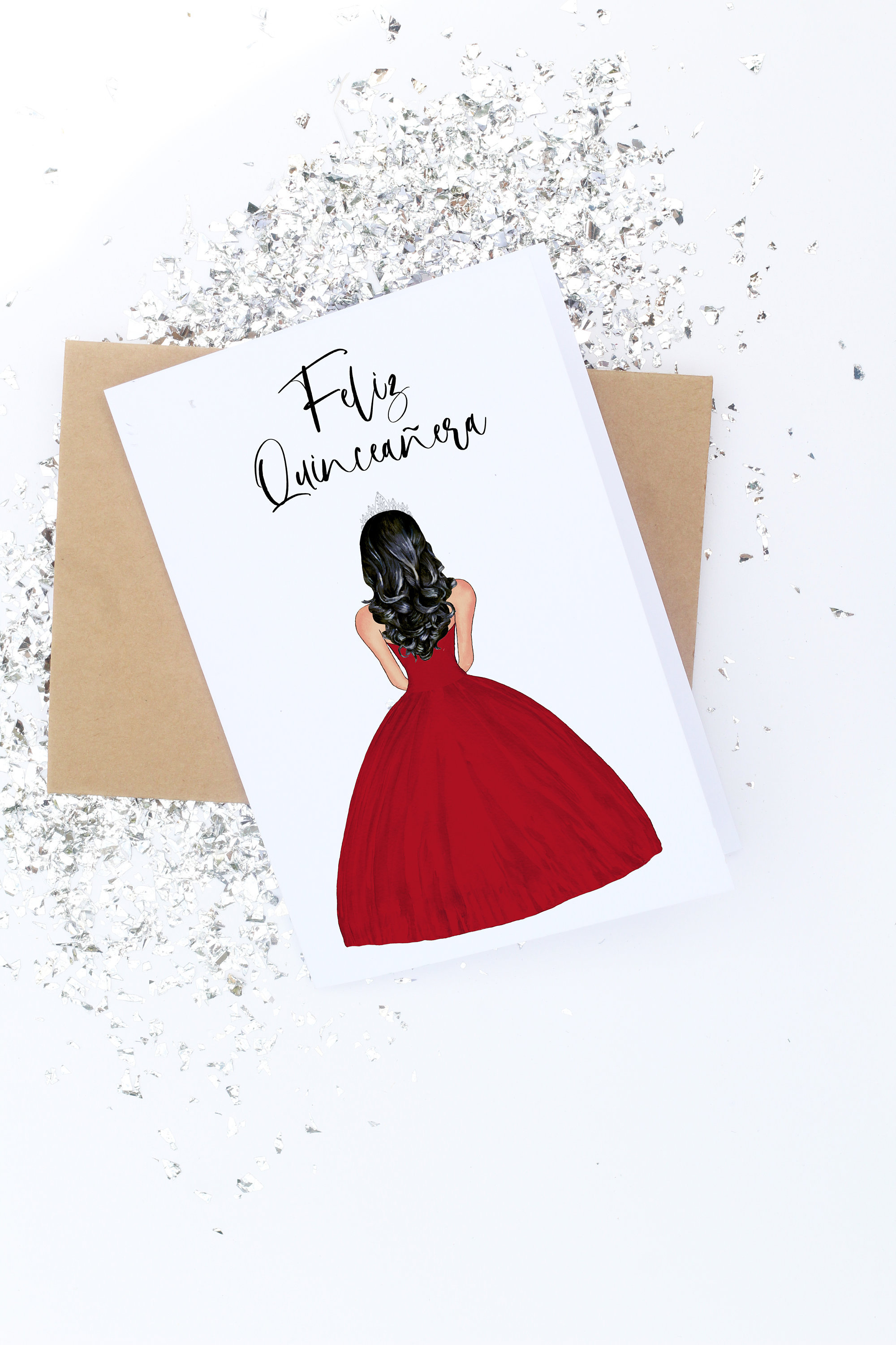 Teal Quinceanera Fashion Spanish 15 Birthday Card ubicaciondepersonas
