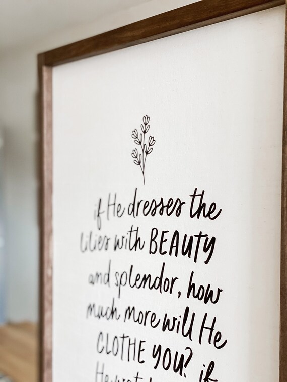 Jireh Wood Sign If He Dresses the Lilies With Beauty and Etsy