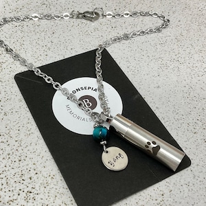 Personalized Pet Memorial Car Charm: Cremation Ash Urn, Paw Print