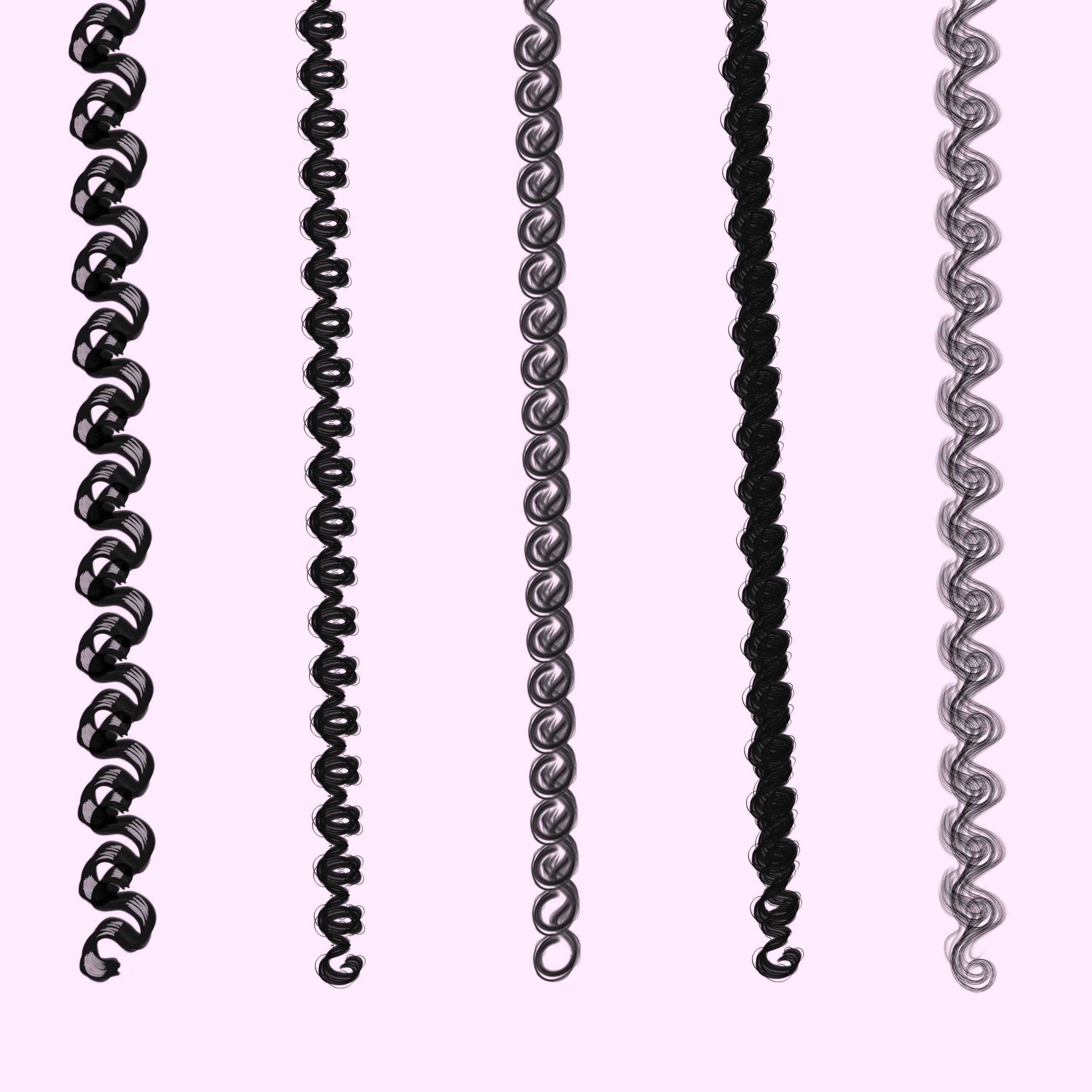 Procreate Curly Hair Brushes, Procreate Brushes, Procreate Brush Pack