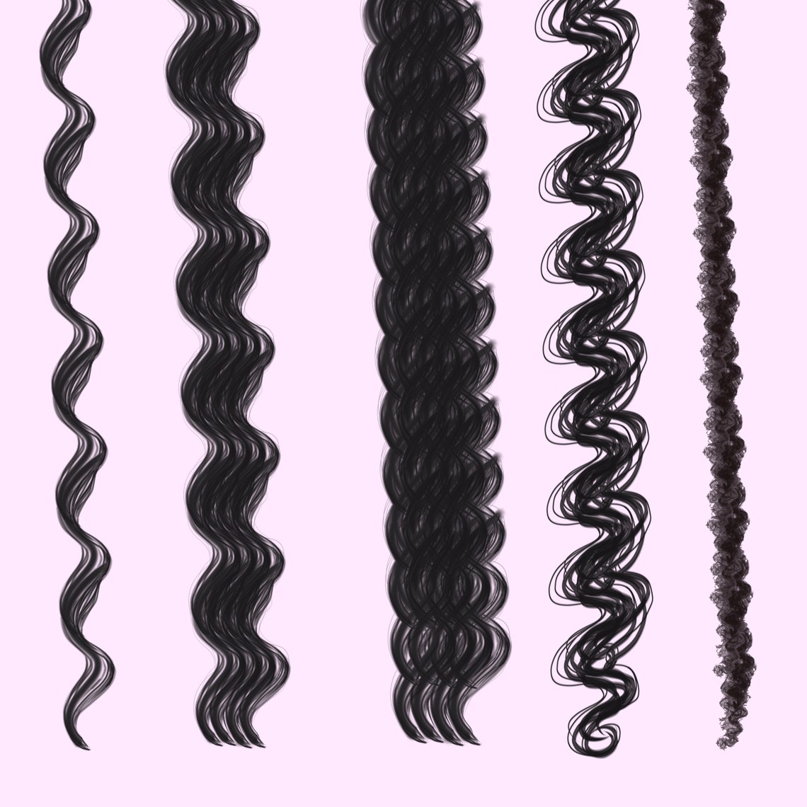 Procreate Curly Hair Brushes, Procreate Brushes, Procreate Brush Pack