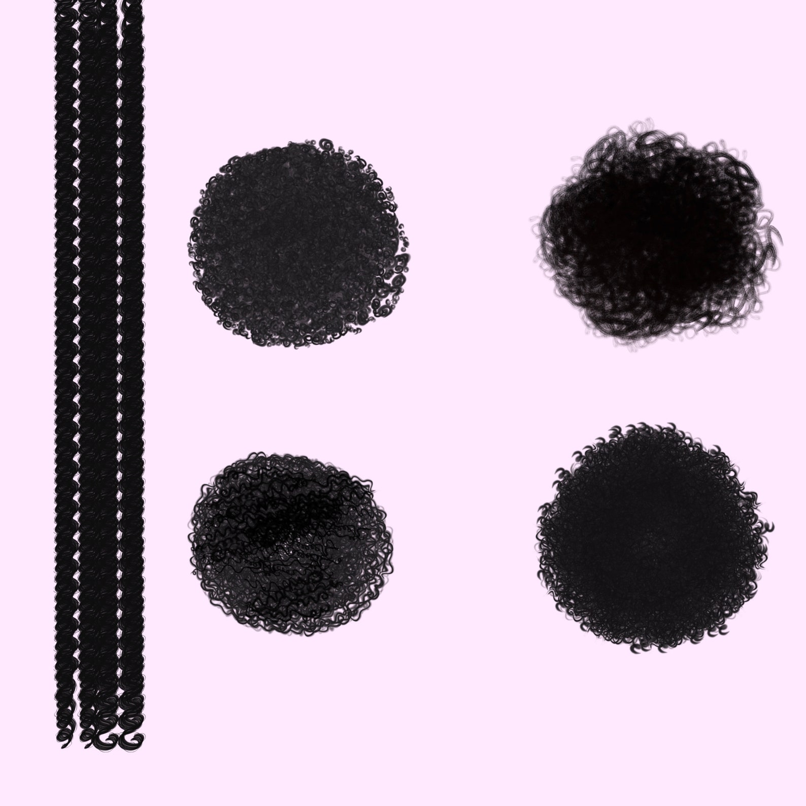 Procreate Curly Hair Brushes, Procreate Brushes, Procreate Brush Pack