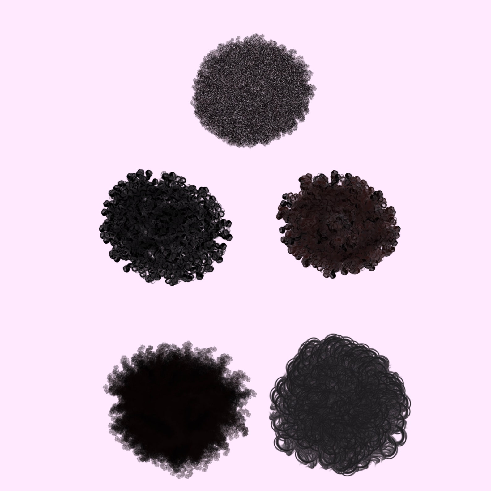 Procreate Curly Hair Brushes, Procreate Brushes, Procreate Brush Pack