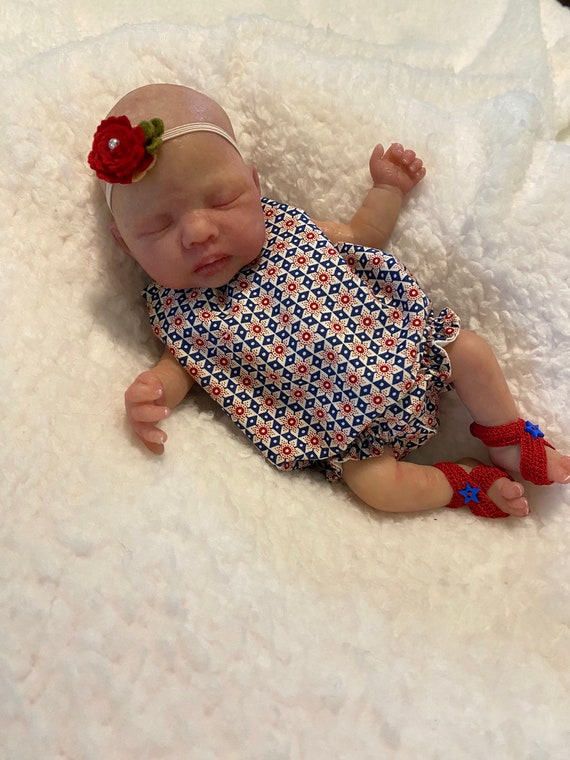 Stars and Stripes Romper set for 9” mini doll