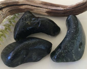 Olive Green Sea Glass, Frosted Sea Glass, Large Sea Glass, Pendant Sized, Chunky Sea Glass, Collectible, Almost Black Sea Glass, Green