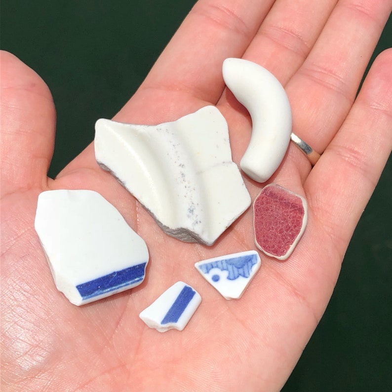 Sea Pottery Bulk 6 Pieces Unique Beach Treasure Ceramics Etsy
