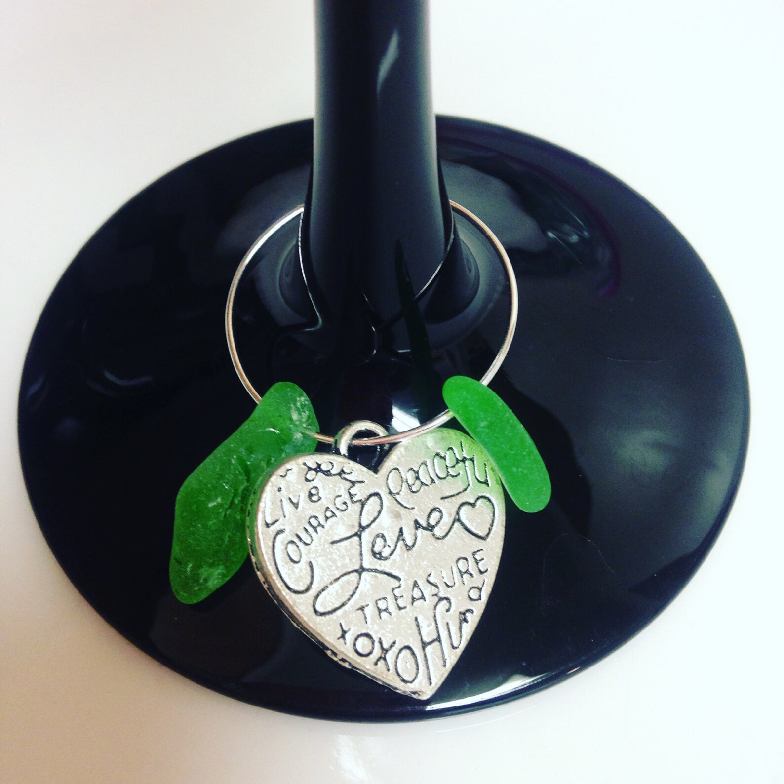Sea Glass Wine Charms Wine Wine Gifts Coastal Sea Glass Etsy