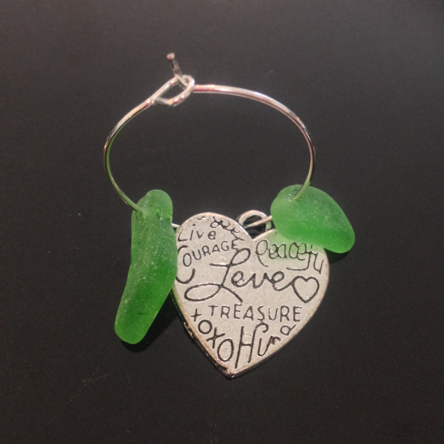 Sea Glass Wine Charms Wine Wine Gifts Coastal Sea Glass Etsy