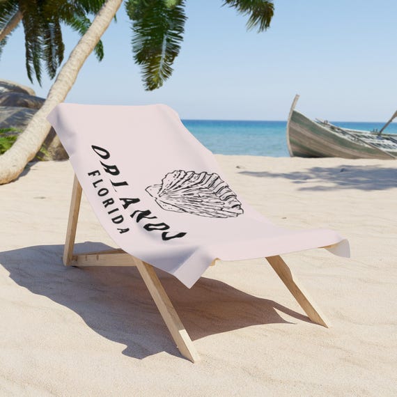 Orlando Florida Seashell Beach Towel, Summertime Accessory, Vacation Gift, Poolside Essential, Beach Lover's Item, Summer Fun