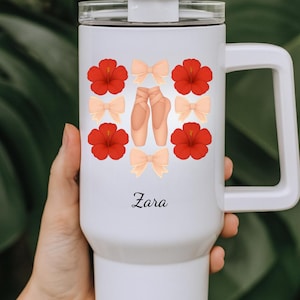 Ballet Dance Mom Tumbler Personalized Gift Ballet Slippers Cup with Name Custom Ballet Recital Gift Dance Studio Tumbler for Mom or Dancer