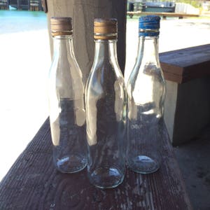 Spanish Bottles, Bottle Set, Vintage Bottles, Caribbean Bottles, Surf Tumbled, Spanish Text Bottom, Rounded Tops, Craft Supplies,Beach Decor