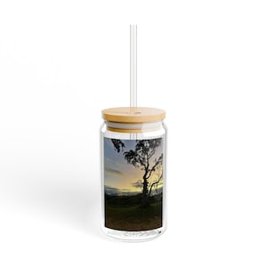 Bicchiere con beccuccio ispirato alla natura, 16 once / Perfetto per avventure all&#39;aria aperta, Decorazione per la casa ecologica, Regali per gli amanti della natura, Tazze da viaggio, Estate