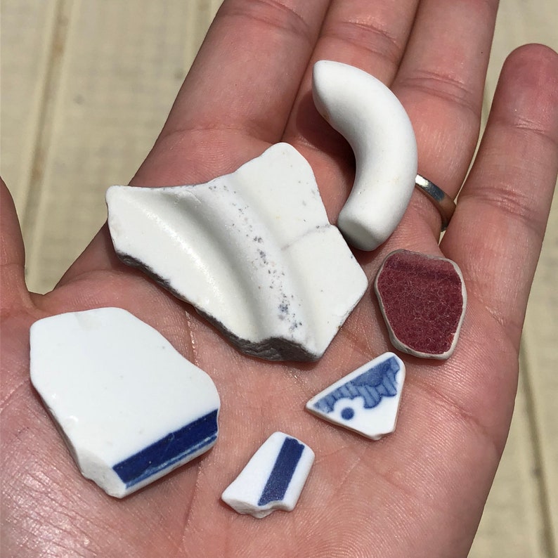 Sea Pottery Bulk 6 Pieces Unique Beach Treasure Ceramics Etsy