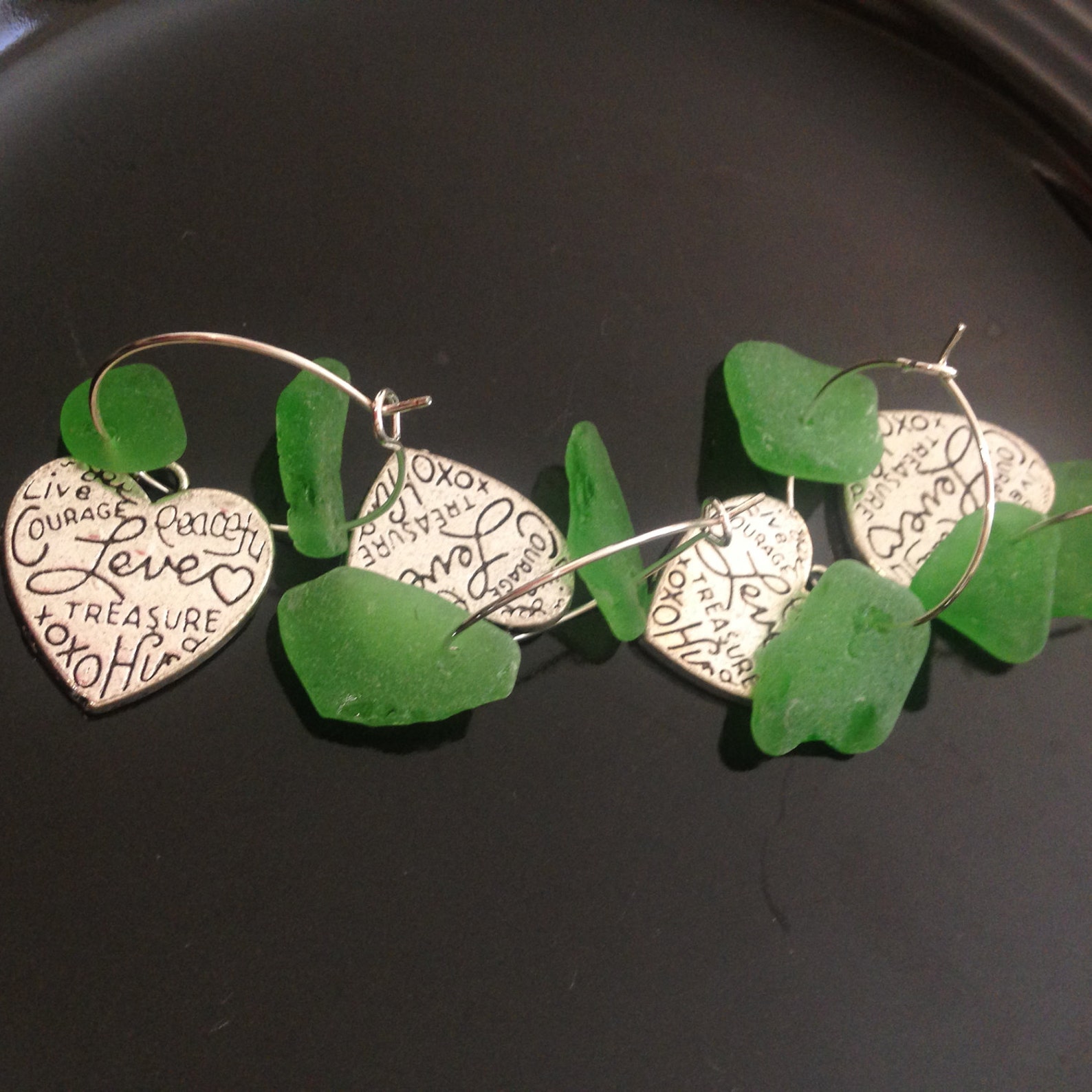 Sea Glass Wine Charms Wine Wine Gifts Coastal Sea Glass Etsy