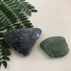 Olive Green Sea Glass, Beach, Bulk Sea Glass, Frosted Bottom Sea Glass, Bottle Bottom, Genuine Sea Glass, Craft Supplies, Very Old Sea Glass