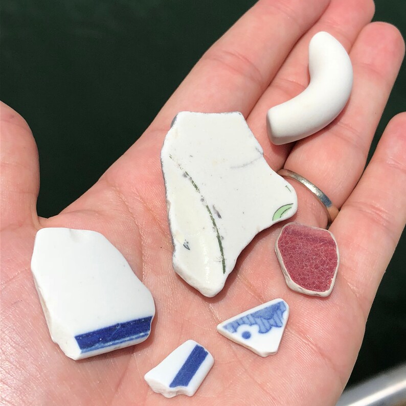 Sea Pottery Bulk 6 Pieces Unique Beach Treasure Ceramics Etsy