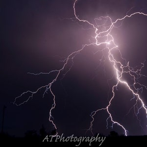 Stormy Weather brings A POWERFUL Lightning Bolt that lights up the Night Sky in the Kansas Flint Hills, Night Photography