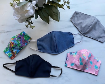Original Collection - Novelty Prints Fabric Face Masks for Adults & Kids w. Adjustable Straps and Filter Pocket - Limited Fabric / USA Made