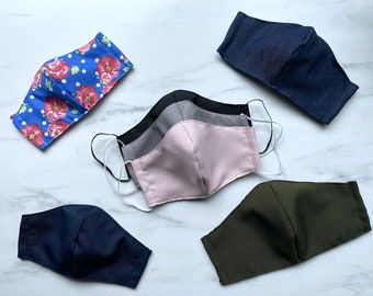 Every Day Fabric Face Masks for Adults & Kids with Filter Pocket and Adjustable Straps / USA Made