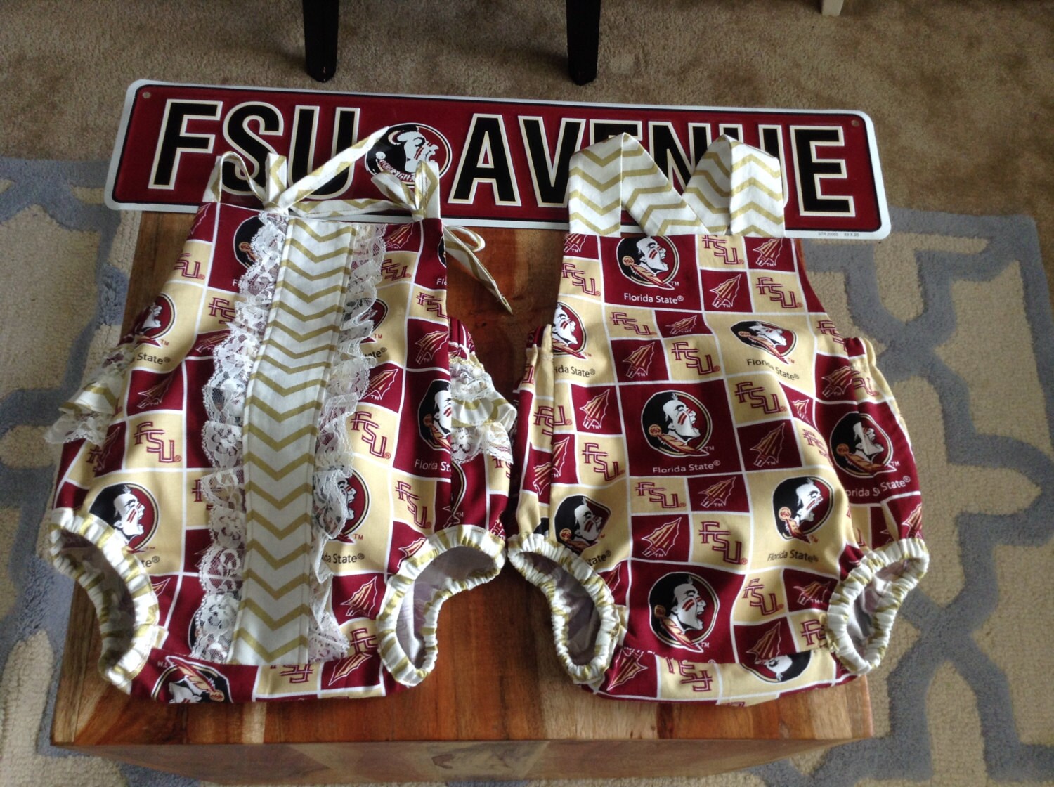 FSU Baby Boy Romper Florida State Seminoles Noles Sunsuit Etsy