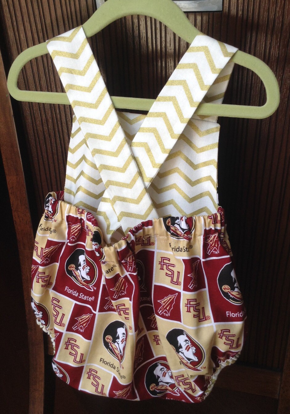 FSU Baby Boy Romper Florida State Seminoles Noles Sunsuit Etsy
