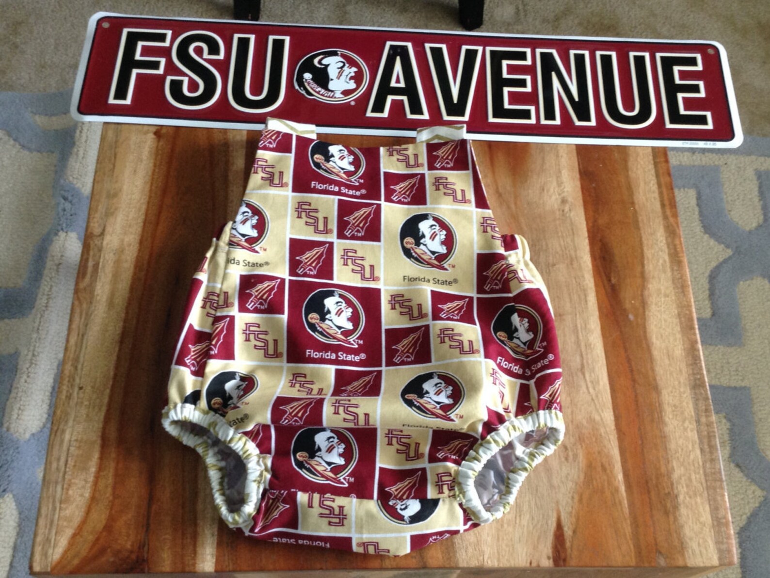 FSU Baby Boy Romper Florida State Seminoles Noles Sunsuit Etsy