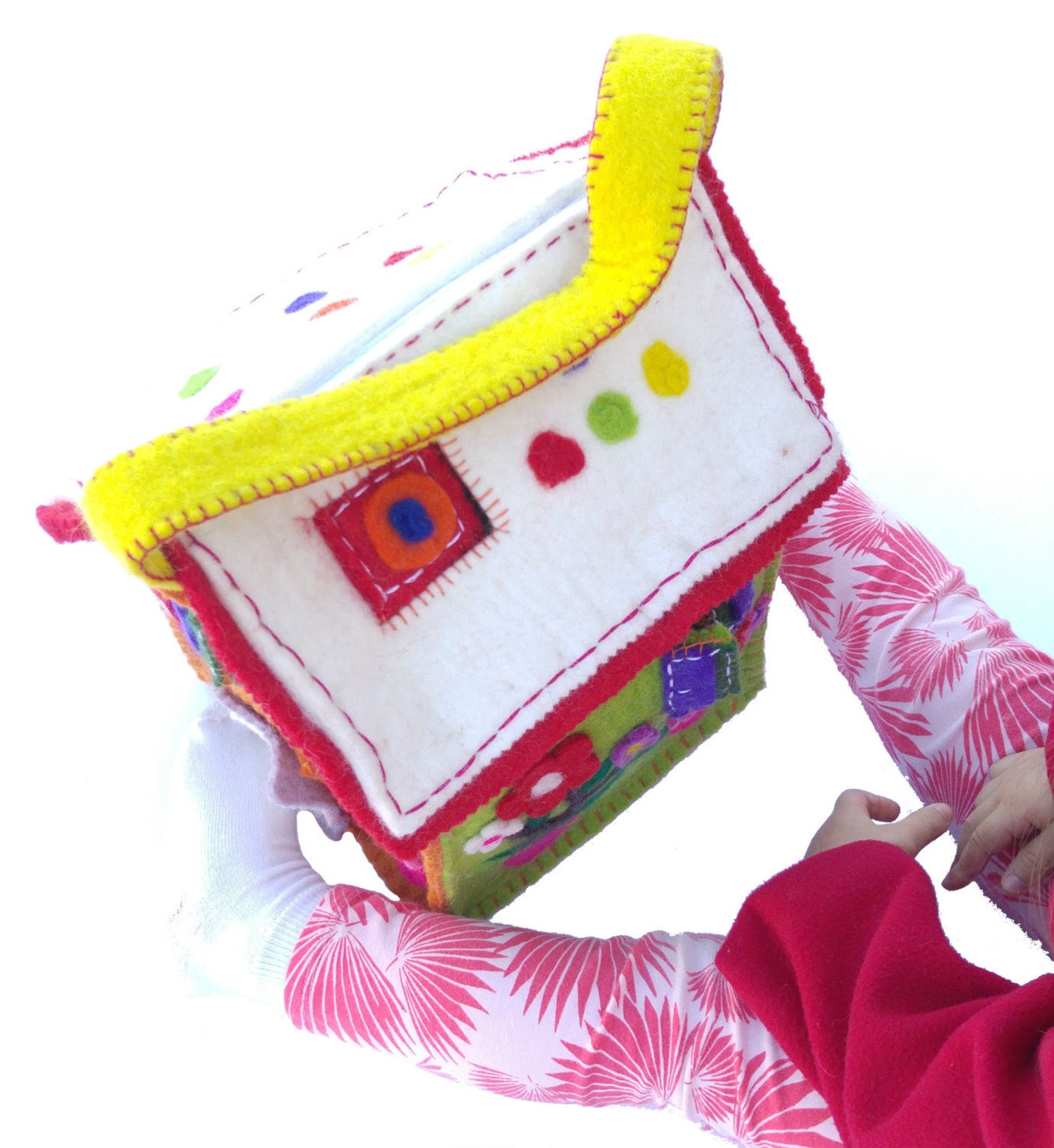 Two Handmade Dollhouses bigsmall, Carry Along Bags, Portable Dollhouse