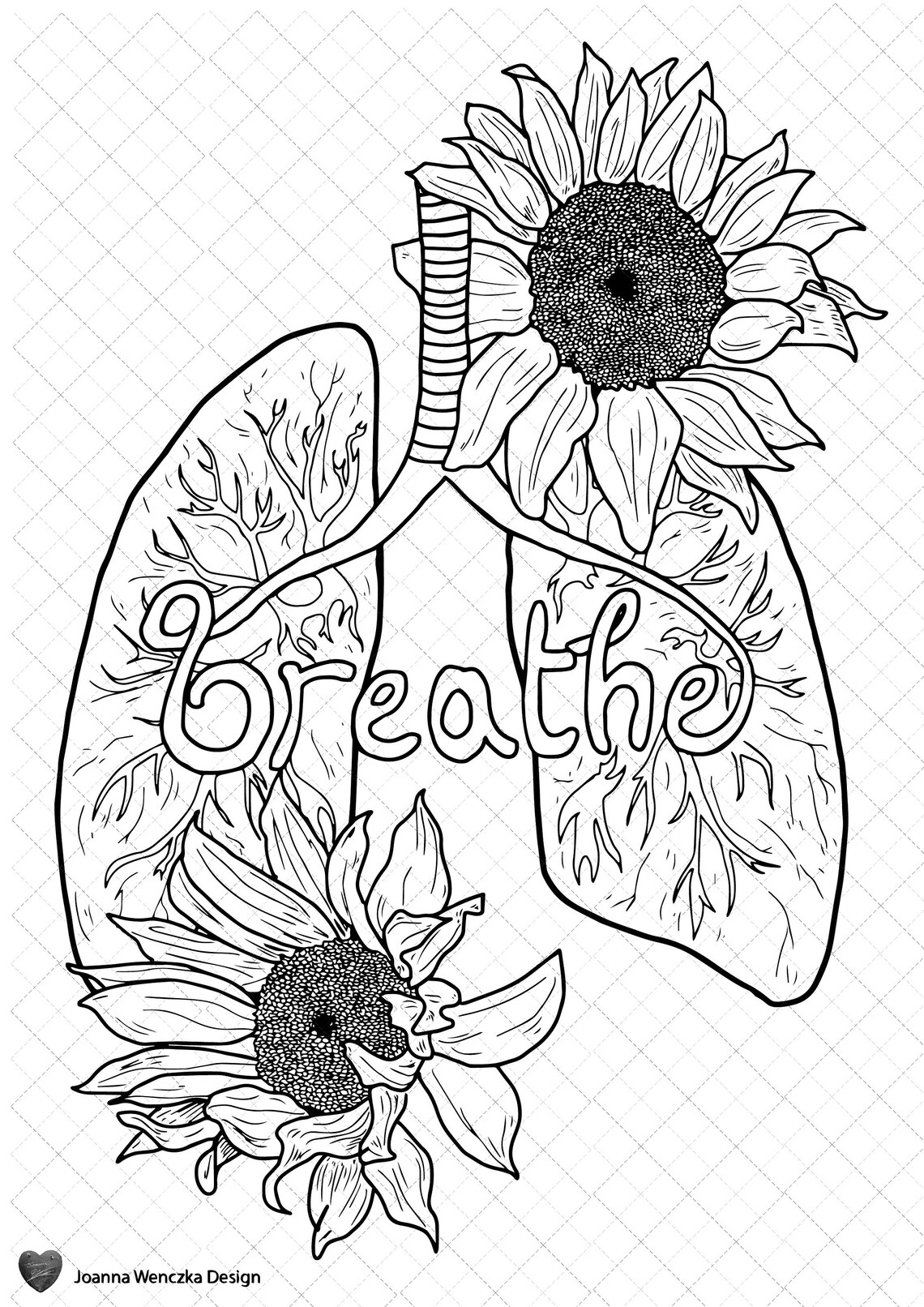 Breathe Colouring Page Printable Coloring Page for Adults | Etsy