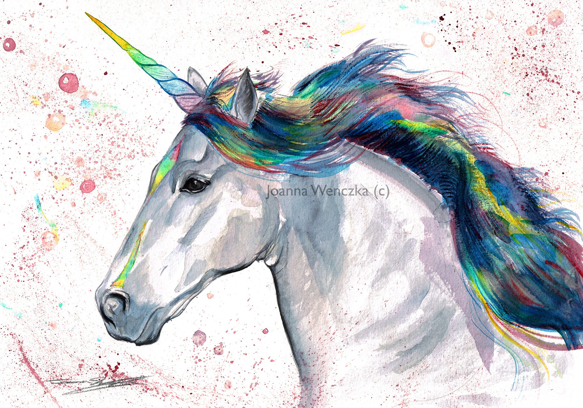 Unicorn Print From the Original Watercolour Painting, A4 &amp; A5. Unicorn Art, Unicorn Painting ...