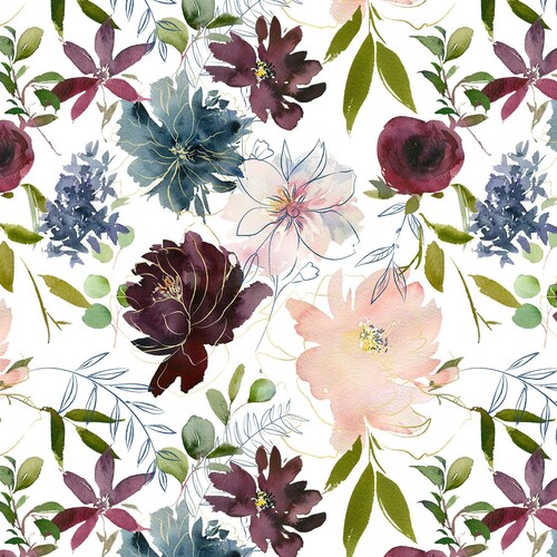 Sunflowers and Roses Fabric by the Yard. Quilting Cotton Etsy