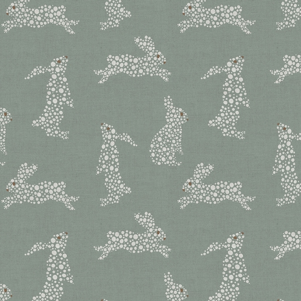 Cute Bunny Fabric - Sage Bunnies Boho, Animal Print, Bunnies - Quilt Cotton, Organic Knit, Cotton Spandex Jersey, Minky Fabric by the Yard