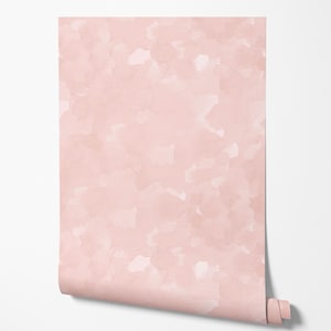 Blush Watercolor Wallpaper – Light Pink, Painted, Minimalist, Textured – Prepasted or Peel and Stick – Preppy, Girly, Wall Decor