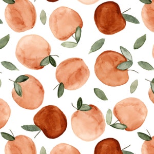 Apple Fabric by the Yard. Quilting Cotton, Poplin, Organic Knit, Jersey or Minky. Watercolor Apples, Fruit