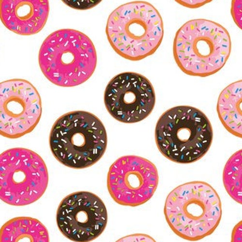 Donut Fabric Iced Donuts Purple on Pale Purple Large 4 Etsy