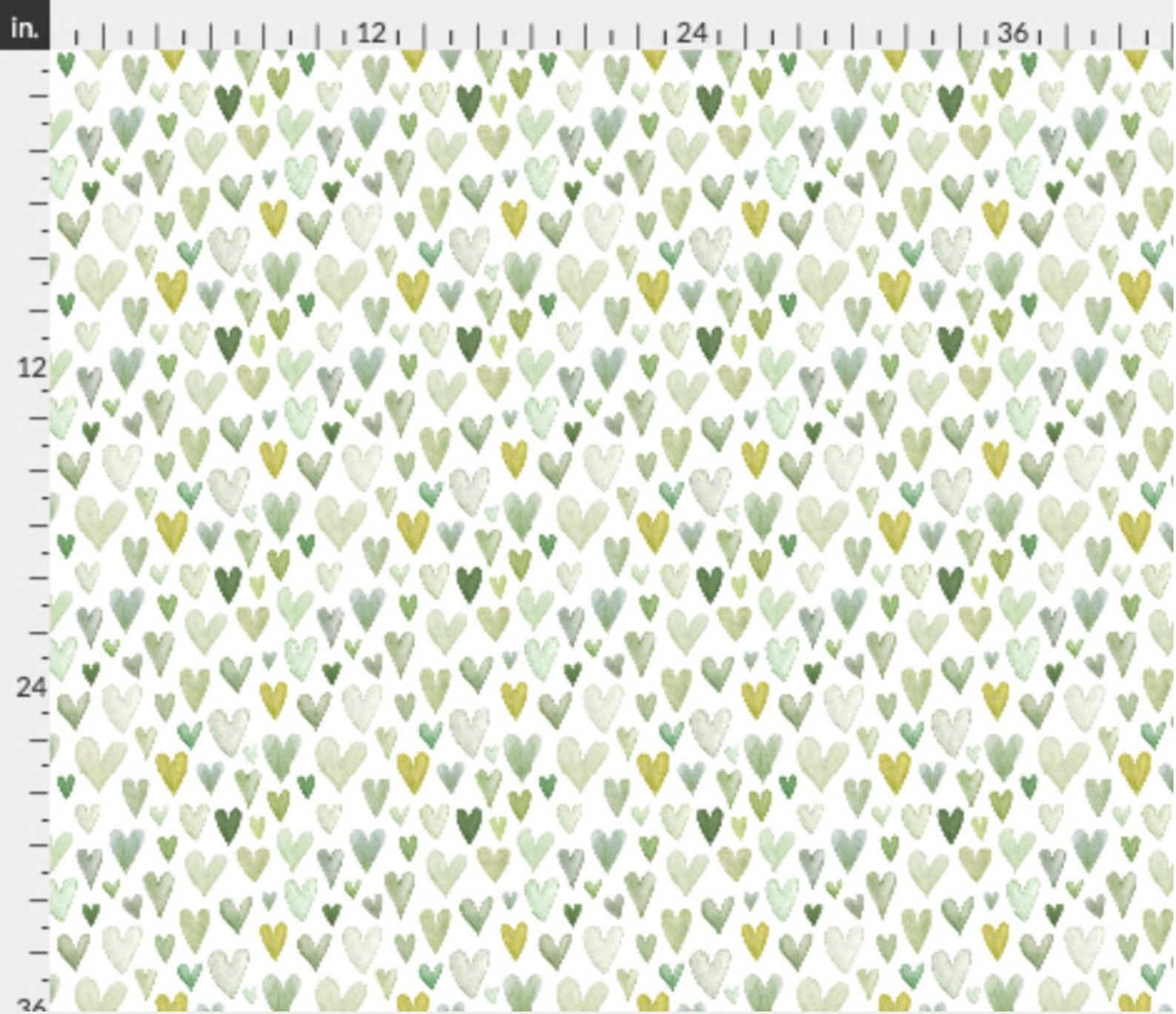 Sage Hearts Fabric by the Yard. Quilting Cotton Organic Knit - Etsy