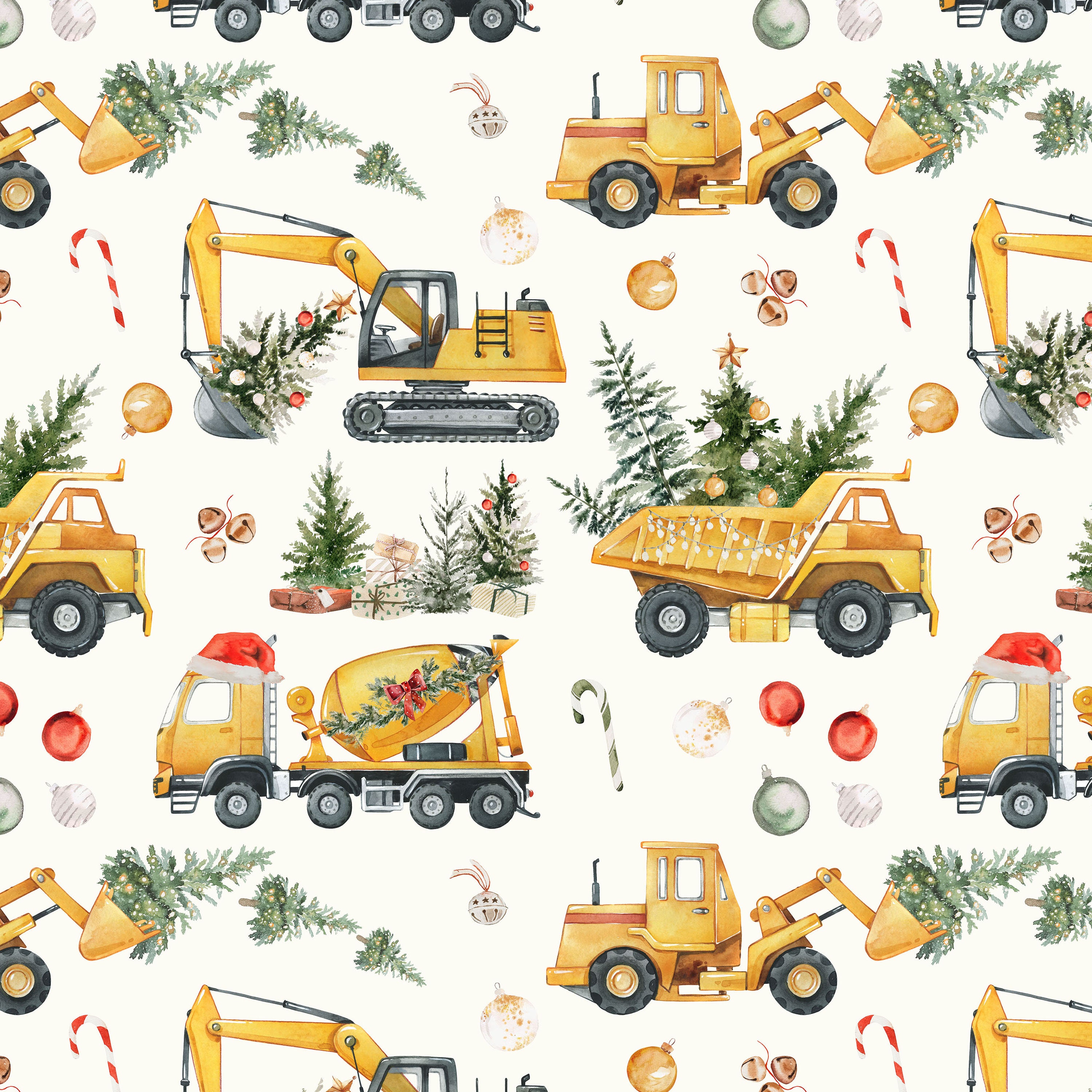 Fleece Construction Ahead Work Zone Construction Site Dump Trucks Cranes  Hooks Vehicles Yellow Fleece Fabric Print by the Yard o38069-1b